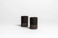 Mezcalitos black clay espresso cups with hand-carved stone base