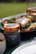 Catch Of The Day fish and seafood rub in glass jar with ZEST label