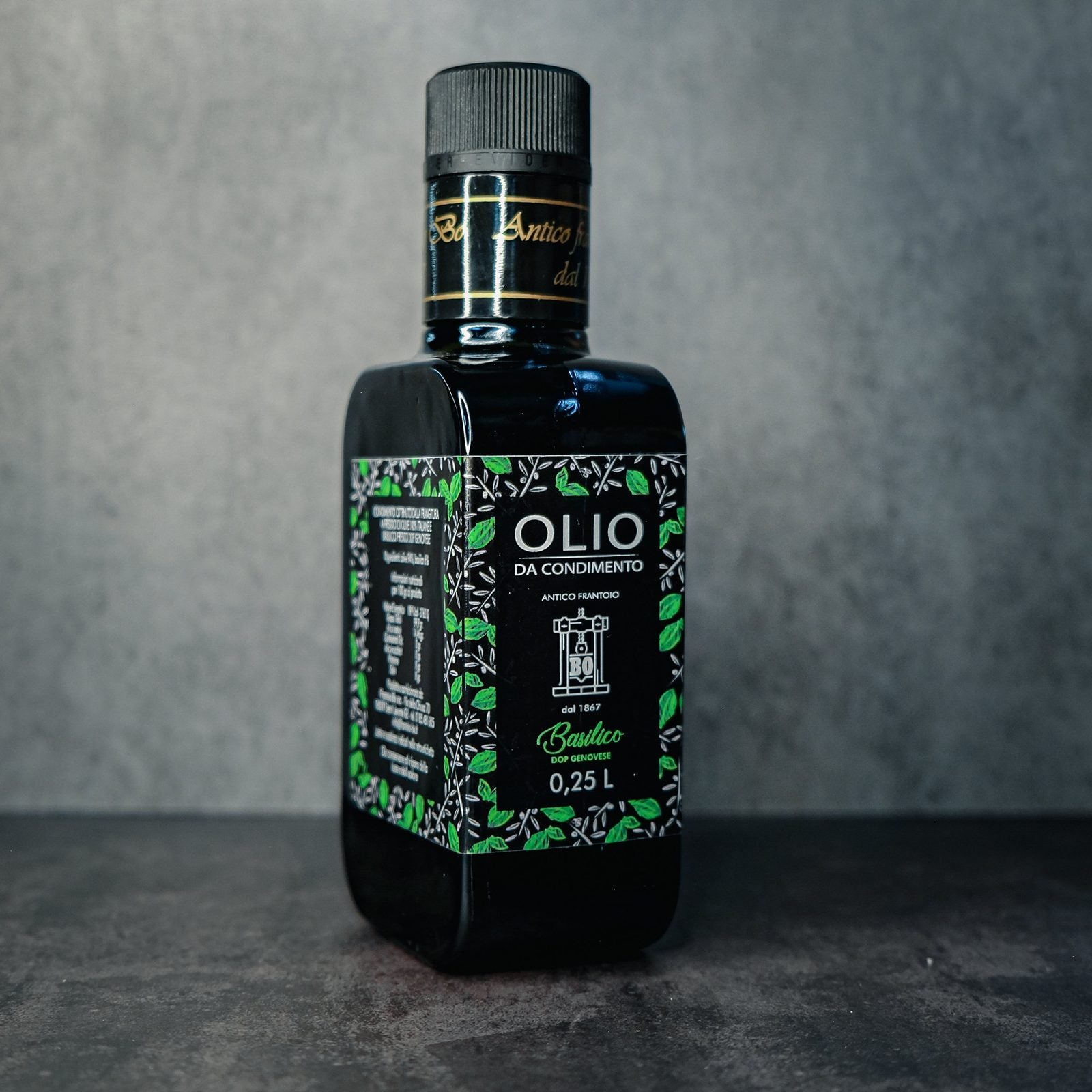 ZEST Basil Infused Olive Oil Italian PDO Genovese bottle