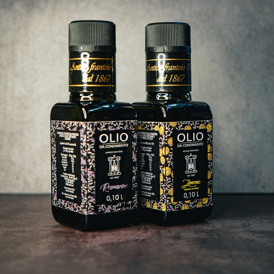 ZEST rosemary and lemon infused olive oil bottles